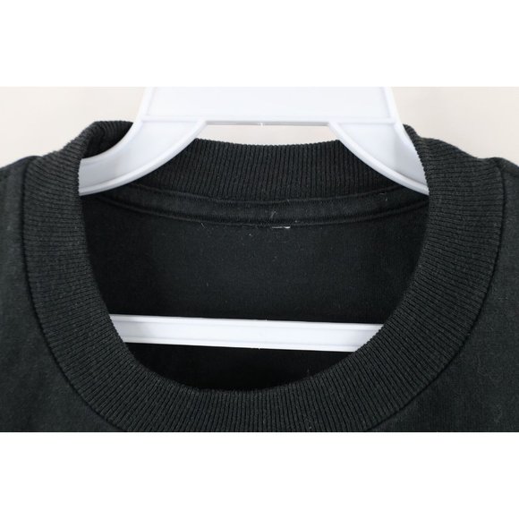 Vintage 90s Streetwear Mens Size Medium Faded Blank Short Sleeve T-Shirt Black - Picture 4 of 7